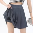 thumbnail image 6 of Ediodpoh Skirts for Women Stretch Waist Pleated A Line Mini Skirt with Pockets Comfortable Flowy for Summer Daily Wear Mini Skirts Grey XL, 6 of 9