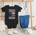 thumbnail image 3 of Live Free Geometric American Flag USA Romper Boys or Girls Infant Baby Brisco Brands 6M, 3 of 6