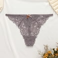 thumbnail image 3 of Gibobby Tangas de mujer sexy Tanga de encaje Sexy para mujer, pantalones en T con patrón transpirable hueco para mujer, bragas sin costuras con(Gris,G), 3 of 5