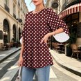 thumbnail image 7 of Maplenight Long Blouses for Women Slit 3/4 Sleeve Polka Dot Tunic Tops Relaxed Fit Business Office Dressy Blouses, 7 of 7