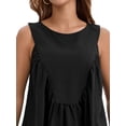 thumbnail image 6 of DARING DIVA Women's Babydoll Tank Summer Peplum Sleeveless Casual Flowy Shirts M Black, 6 of 7