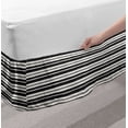 thumbnail image 2 of Abstract Bed Skirt, Grunge Pattern Image of Horizontal Stripes and Repeated Dots, Elastic Bedskirt Dust Ruffle Wrap Around for Bedding Decor, 4 Sizes, Off White and Charcoal Grey, by Ambesonne, 2 of 2