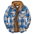 thumbnail image 4 of Toamir Mens Flannel Big And Tall Jackets For Men Zip Up Hoodie Sherpa Lined Jacket Shirt Autumn And Winter Thickened Brown M, 4 of 5