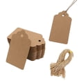thumbnail image 1 of 100 Uds. Etiquetas de regalo de papel Kraft, cordel, etiquetas para bolsas de regalo en blanco, etiquetas de precio, ondulación de agua marrón, 4,5x9,5 cm, 1 of 5