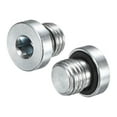 thumbnail image 1 of Uxcell 2-Pack Tapón de ajuste de tubería de cabeza hexagonal interior M10x1.25mm, tapón de socket de acero inoxidable con tornillo de sellado O-Ring, 1 of 6