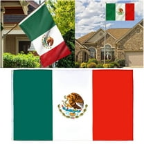 Haidf Clearance Mexico Flag, Fade Resistant Polyester Mexican Flag with 2 Brass Grommets, Vivid Color Mexican Flags for Indoor Outdoor, Mexican Flag for Car, Canvas Header and Double Stitched, 3x5 ft