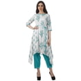 thumbnail image 1 of Moomaya Asymmetric Kurti With Pant Indian Tunic Tops Printed Kurti Set For Women, 1 of 6