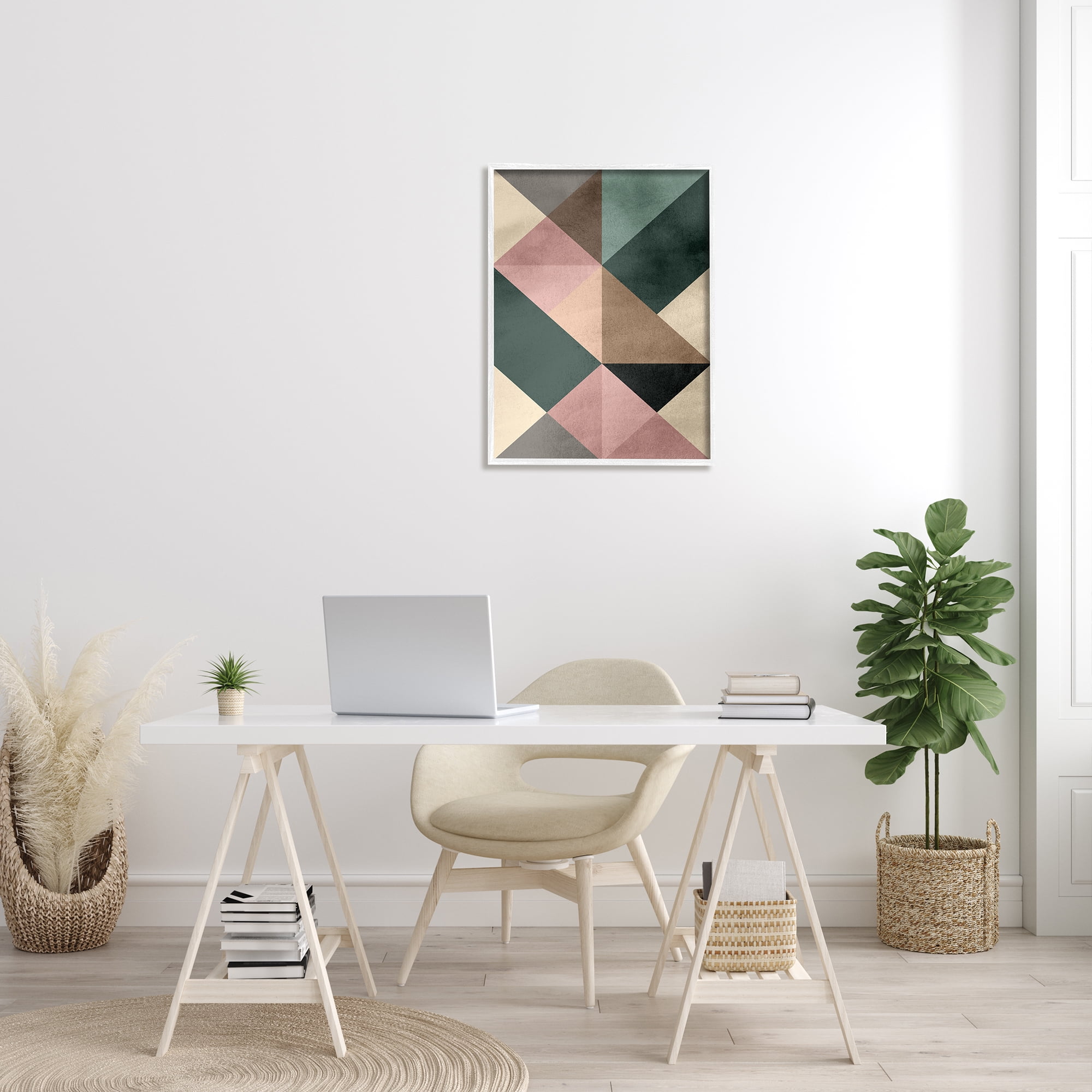 Stupell Indtries Abstract Woven Geometric Shapes Contrasting Triangles Earth Tones,24 x 30,Design by Design Fabrikken