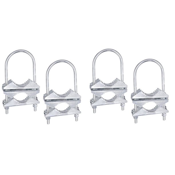 Double Antenna Mast Clamp VJaw Bracket U Bolts Pipe Mounting Hardware