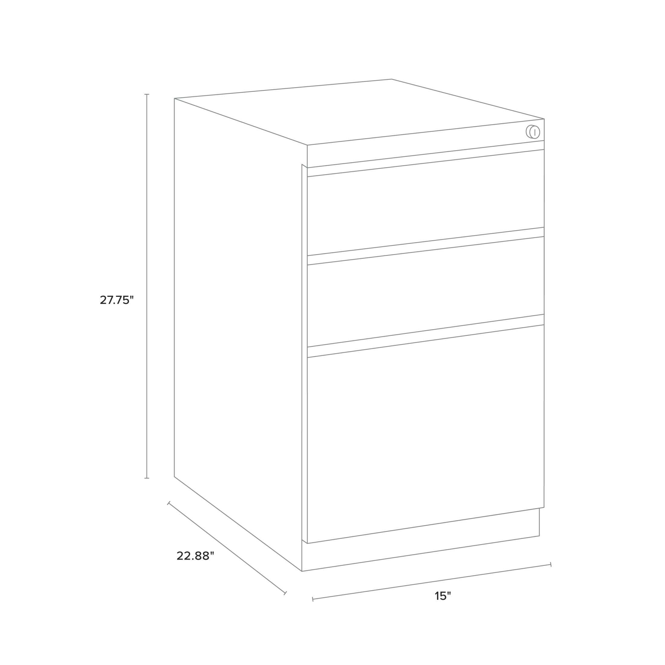 Hirsh 23" Deep Mobile Pedestal File Cabinet 3 Drawer Box-Box-File, Letter Width, Putty