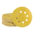 thumbnail image 1 of 50 Paquetes de Discos de Lijado Amarillos de 5 Pulgadas 320 Grits Papeles de Lijado con Gancho y Bucle 8 Agujeros para Automóviles Metal Madera, 1 of 6