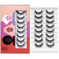 thumbnail image 6 of Lashes False Eyelashes - Eye Lashes Mink Lashes 5 Pairs 6D Lashes Pack Fluffy Lashes Fake Eye Lashes Natural Look Wispy Eyelashes Strip Lash Faux False Eyelashes Extensions Kit | 001-15mm, 6 of 14