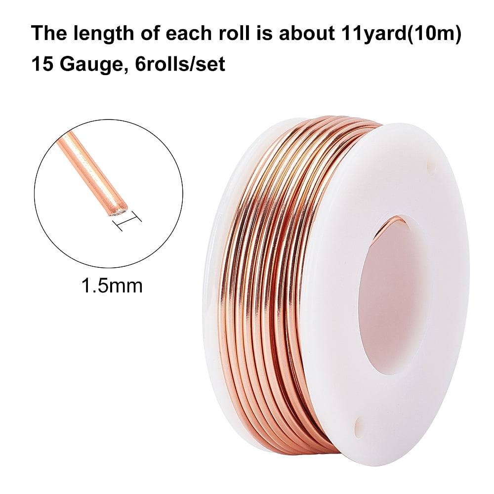 Round Aluminum Wire with Iron Side Cutting Pliers Dark Salmon 15 Gauge 1.5mm 10m/roll