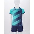 thumbnail image 3 of Sinleey Kids Boys Football Jersey 2 Piece Sport Outfit Team Uniform Athletic Shirts and Soccer Sky Blue 3XS, 3 of 7