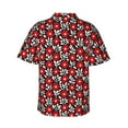thumbnail image 4 of Xecao Red Floral print Hawaiian shirt - a stylish short-sleeve button-down for men, perfect for casual beach and tropical outings., 4 of 9
