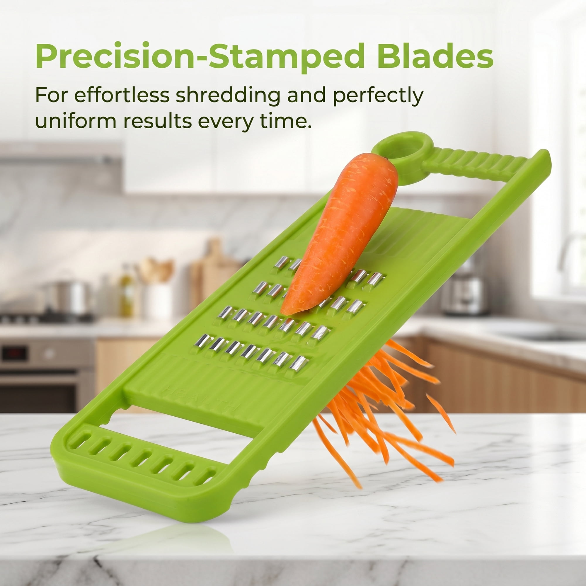 Unique Bargains Plastic Mandoline Slicer with Non-Slip Base for Safety Green A 11.2"x3.9"