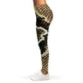 thumbnail image 3 of Brown Python Snakeskin Print Leggings, Snake Sexy Yoga Leggings For Women., 3 of 5
