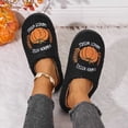 thumbnail image 4 of Fengactive Womens Closed Toe Clog Slippers Pumpkin Embroidery Plush Fleece Lining Warm Comfortable Fall Harvest Slippers, 4 of 7