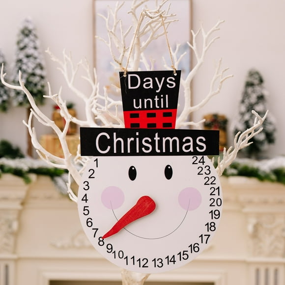 Nsxcdhz Christmas Wooden Calendar, Advent Calendar Countdown Board, 24 Day Countdown Ornament for Party And Birthday Celebrations