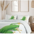 thumbnail image 6 of Ambesonne Frog Duvet Cover Set, Tropic Frog in Nature, Calking, Green White Yellow, 6 of 6