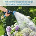 thumbnail image 6 of Luniquz Garden Hose 100 FT, Durable Flexible Water Hose with Multifunction Spray Hose Nozzle, 3/4 inch Solid Brass Fittings, Extra Strength Fabric, Lightweight & No-kink Expanding Hose（BlackBlue）, 6 of 7