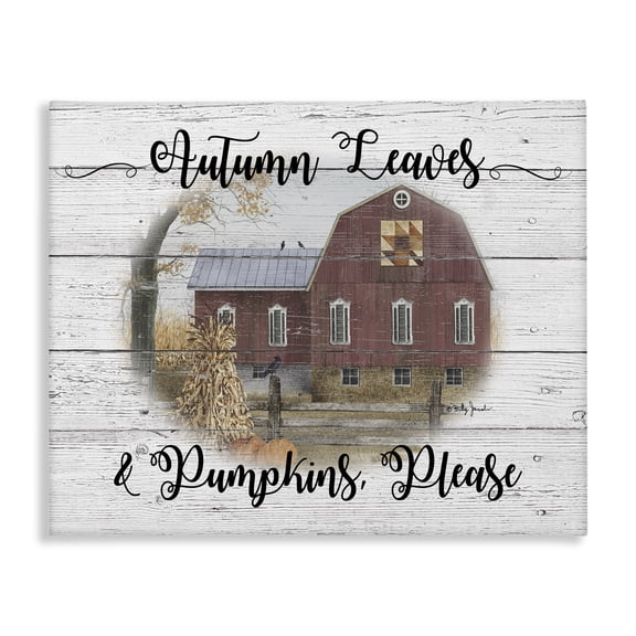 Stupell Industries Rustic Lodge Pumpkins Please Autumn Farm Canvas Art, 20 x 16, by Billy Jacobs