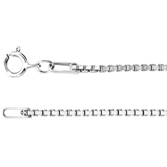 925 Sterling Silver Rhodium Plated 1.3mm Sparkle-Cut Box 24 Inch Chain With Spring-Ring Chain Necklace for Women and Men