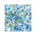 thumbnail image 4 of INSPIRE CHIC Women's Floral Printed Blended Cotton Scarves, 21.7x21.7" Small Square Flowers Headscarf Neckerchief Blue Flower Green Leaf, 4 of 6
