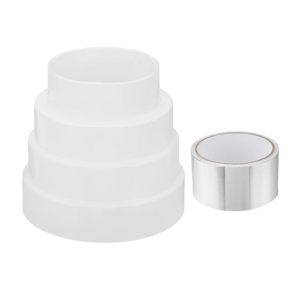 Uxcell 3" to 5" Duct Reducer Increaser Adapter, Plastic Ducting Connector White