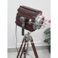 thumbnail image 2 of Vintage Modern Nautical Wooden Chrome Finish Tripod Table Lamp, 2 of 3