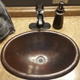 thumbnail image 2 of Novatto TCU-003AN Cordoba Rolled Drop-In Oval Copper Bath Sink, Antique Finish, with Oil Rubbed Bronze Strainer Drain, 2 of 4