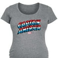 thumbnail image 3 of Marvel Captain America - Logo - Maternity Scoop Neck Graphic T-Shirt, 3 of 5