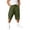 Army Green, variant on Mens Big and Tall Capri Cargo Pants Solid Color Baggy Capris Elastic Waist Drawstring 3/4 Length Cropped Trousers Fashion Streetwear Khaki XXL