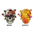 thumbnail image 4 of Lotusprinthandmade Skull with Mushroom Graphic Custom Shape Window Hanging Suncatcher 6in, skull and mushroom stained glass, mushroom skull window hanging, 4 of 6
