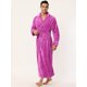 thumbnail image 3 of Albornoz de franela para hombre, color sólido, ropa de dormir, manga larga, kimono, chal de felpa Rosa roja M Unique Bargains Pijama, 3 of 5