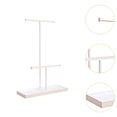 thumbnail image 6 of yotijay Jewelry Organizer Elegant 2 Tier Dresser Necklaces Earrings Holder with Tray White, 6 of 9
