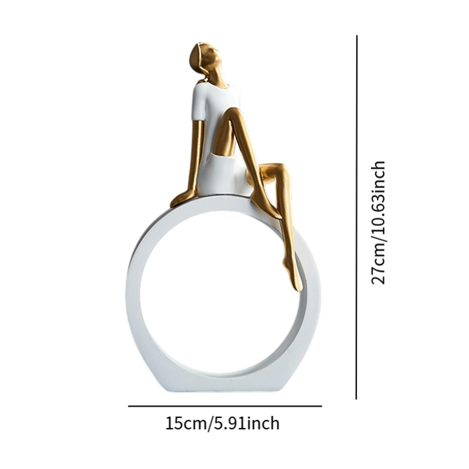 Fiocias Toilet Paper Holder Paper Towel Holder Countertop Kitchen Roll Holders Girl Statue Resin Iron Removable Design Suitable for Kitchen Dining Room Person