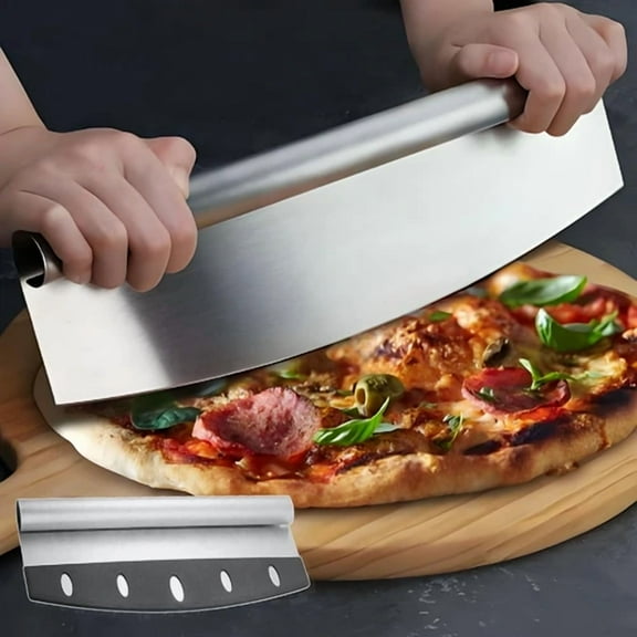 14"Pizza Cutter Food Grade Stainless Steel Sharp Rocker Blade W/Protective Cover