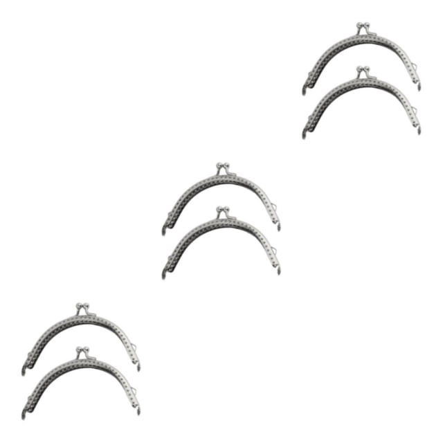 maskred 2x Sturdy And Durable Metal Purse Frame For Classically Vintage Kiss Clasp Lock silver 8.5CM 3Set