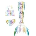 thumbnail image 4 of Kids Mermaid Tail Swimsuit Bikini Princess Cosplay Costume Quick-Dry Swimwear, 4 of 7