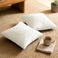 thumbnail image 6 of COOKCOK Chenille Throw Pillow Covers 18x18 Inch Set of 2, Thick Textured Farmhouse Decorative Pillow Cases for Couch Sofa Bed Living Room, White, 6 of 8