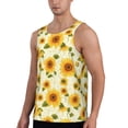 thumbnail image 2 of Balery European-style Pattern Sunflower Pattern Men's Workout Tank Top Gym Muscle Tee Fitness Bodybuilding Sleeveless T Shirt Quick Dry Fit Muscle Tank Top Slim-Fit Tank-, 2 of 7