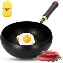 Suntup Iron Pan, Uncoated Iron Pan, Suntup Frying Pans, 9.45 Inch Hand-Forged Non-Stick iron pans without Coating Durable and Rust-Free, Japanese Non-Stick Pans for Cooking (Smooth Pot)