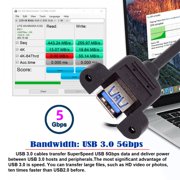 Chenyang Down Angled USB 3.0 Male to Female Type-A Panel Type Header Cable 90 Degree Connector 30cm
