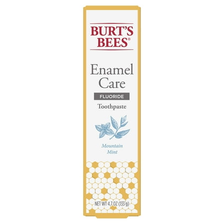 Burt's Bees Toothpaste with Fluoride, Enamel Care, Mountain Mint, 4.7