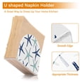 thumbnail image 4 of Beach Coastal Starfish Navy Blue and Turquoise Acrylic Napkin Holder Tissue Paper Clear Tabletop Dispenser Dining Room Bathroom Party Hotel, 4 of 8