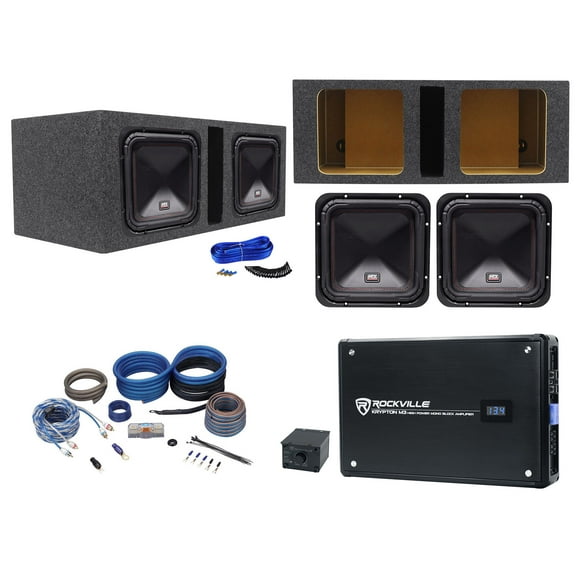 (2) MTX S6510-44 10" 1000w RMS Subwoofers Vented Sub Box Mono Amplifier Amp Kit