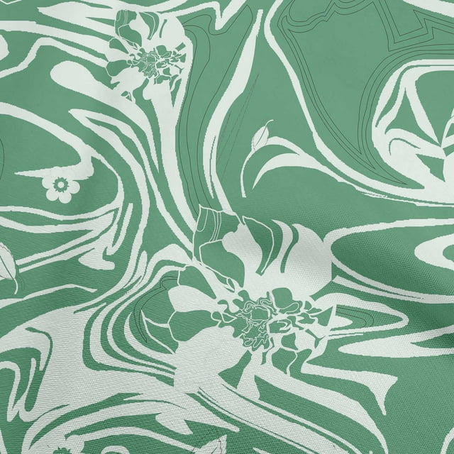 oneOone Viscose Chiffon Green Fabric Abstracts Sewing Craft Projects Fabric Prints By Yard 42 Inch Wide