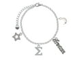thumbnail image 2 of Delight Jewelry Silvertone Large Greek Letter - Sigma - Silvertone Dream Big Charm Bracelet, 7.5+2" Extender, 2 of 4
