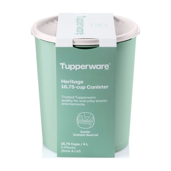 Tupperware Heritage 16.75-Cup Food Storage Canister with Lid, Green